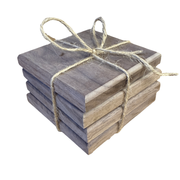 Modern Walnut Coasters – Set of 4 | Square | Handcrafted from Solid Wood | Minimalist Design | Premium Finish | Made in California
