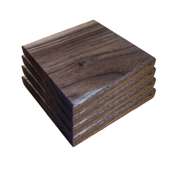 Modern Walnut Coasters – Set of 4 | Square | Handcrafted from Solid Wood | Minimalist Design | Premium Finish | Made in California - Image 6