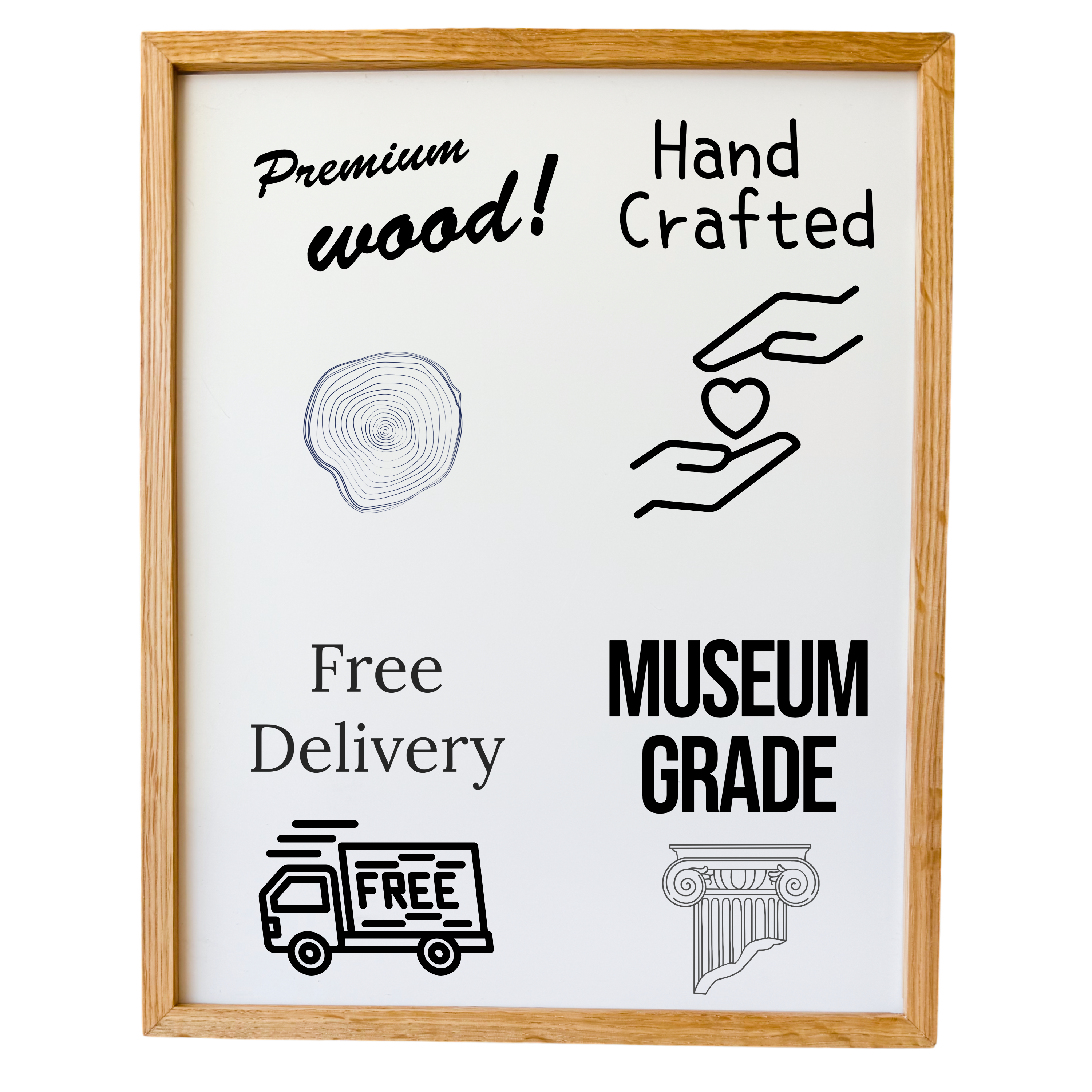 Handcrafted Oak Picture Frame – Museum Grade | Archival Safe | Free Shipping | Perfect Gift